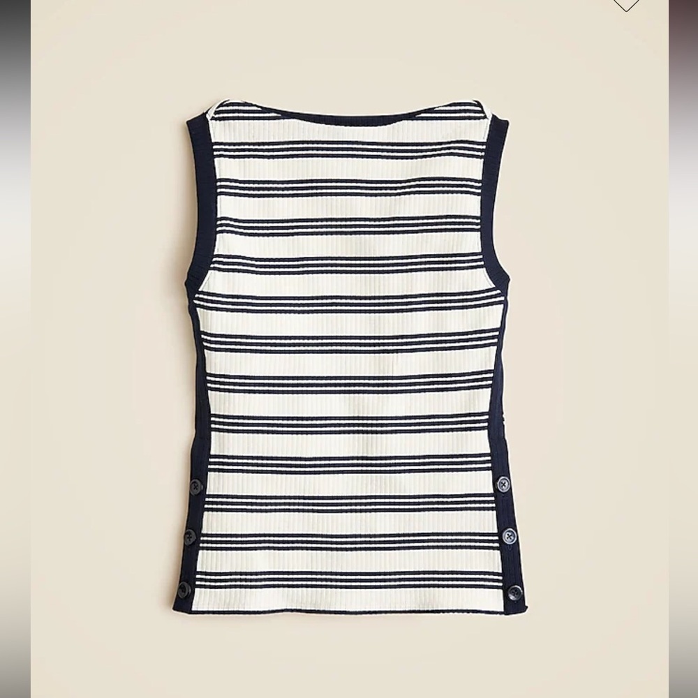 J crew boat neck side button top